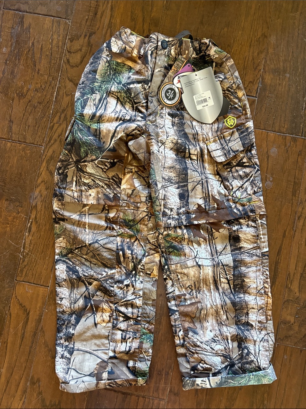 Kids Realtree-Style Camouflage Cargo Overalls - Brown Camo